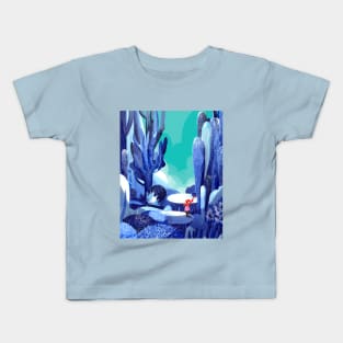 Cactus Garden_BlueTeal Kids T-Shirt